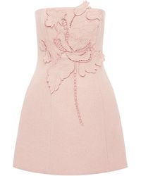 LEO LIN - Roselle Applique Tweed Mini Dress - Lyst
