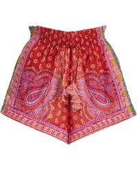 BOTEH - Kaleido High-waisted Cotton-linen Shorts - Lyst