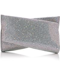 Christian Louboutin - Loubitwist Small Crystal-embellished Suede Clutch - Lyst