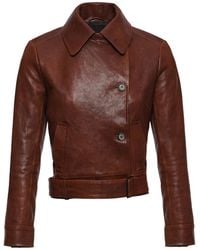 Magda Butrym - Funnel Neck Sheep Leather Jacket - Lyst
