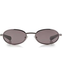 Gucci - Oval-frame Metal Sunglasses - Lyst