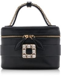 Roger Vivier - Crystal-Buckle Leather Vanity Micro Bag - Lyst
