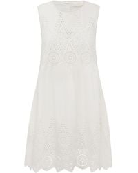 Posse - Louisa Broderie Anglaise Cotton Mini Dress - Lyst
