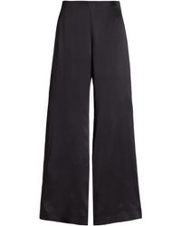 TOVE Devon Wide-leg Silk Trousers in Black | Lyst