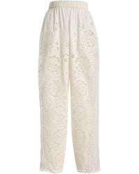 Sea - Gardener Embroidered Cotton Pants - Lyst