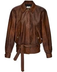 Magda Butrym - Belted Leather Jacket - Lyst