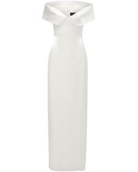 Brandon Maxwell Off-the-shoulder Silk Gown - White