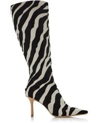 Jimmy Choo - X Conner Ives Gloria Zebra-Print Pony Hair Knee Boots - Lyst
