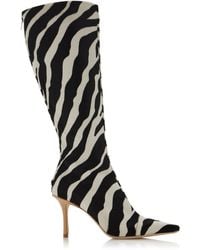 Jimmy Choo - X Conner Ives Gloria Zebra-Print Pony Hair Knee Boots - Lyst