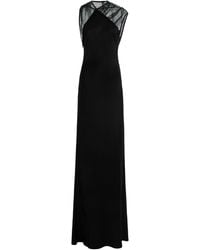 Victoria Beckham - Mesh-Detailed Crepe Gown - Lyst