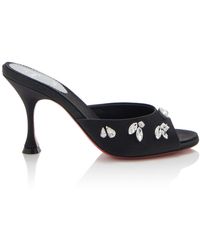 Christian Louboutin - Degraqueen 85mm Crystal-embellished Crepe Satin Sandals - Lyst