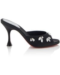 Christian Louboutin - Degraqueen 85mm Crystal-embellished Crepe Satin Sandals - Lyst