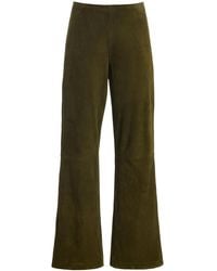 Sloan - Exclusive Suede Low-rise Flared-leg Pants - Lyst