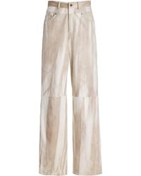 LAPOINTE - Marbled Leather Pants - Lyst