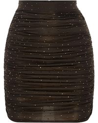 Alex Perry - Benson Crystal-embellished Stretch-jersey Mini Skirt - Lyst