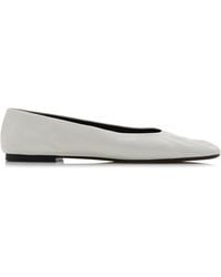 The Row - Square Leather Ballet Flats - Lyst
