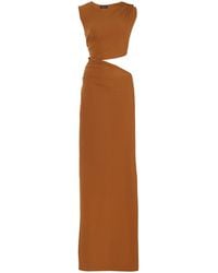 Atlein - Cutout Jersey Maxi Dress - Lyst