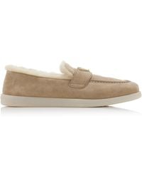 Prada - Saint Tropez Shearling Loafers - Lyst