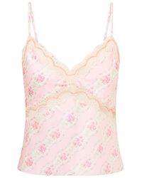LoveShackFancy - Lamora Floral Satin Top - Lyst