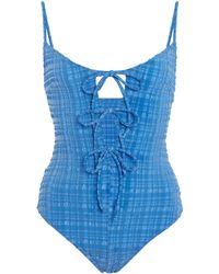 Lisa Marie Fernandez - Three-Tie Seersucker One-Piece Swimsuit - Lyst