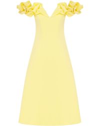 LEO LIN - Annie Ruffled Off-The-Shoulder Crepe Midi Dress - Lyst