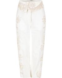 Dries Van Noten - Prissy Embroidered Cotton-Canvas Capri Pants - Lyst