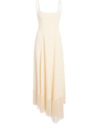 KHAITE - Vivian Fringed Crepe Maxi Dress - Lyst
