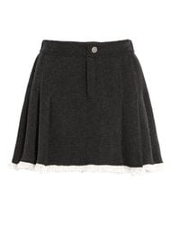 Barrie - Pleated Cashmere Mini Skirt - Lyst