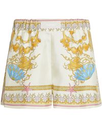Versace - La Vacanza Silk Twill Shorts - Lyst