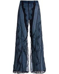 Christopher Esber - Lace-Paneled Rigid Low-Rise Wide-Leg Jeans - Lyst