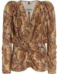 Isabel Marant - Marlin Printed Silk-blend Top - Lyst