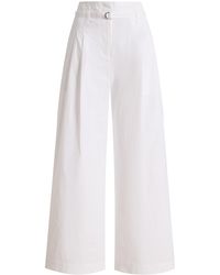 Proenza Schouler - Raver Cropped Poplin Wide-Leg Pants - Lyst