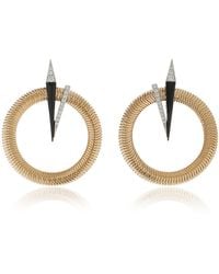 Nikos Koulis - Feelings 18k Yellow And White Gold Diamond Hoop Earrings - Lyst