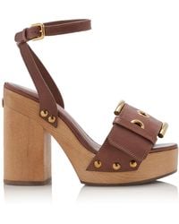 Dolce & Gabbana - Keira Leather Platform Sandals - Lyst