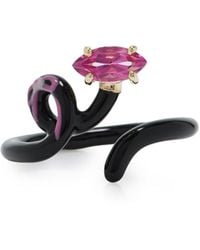 Bea Bongiasca - Exclusive Baby Vine Tendril Enameled 9K Topaz Ring - Lyst