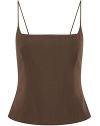 St. Agni - Square-Neck Silk-Canvas Cami Top - Lyst
