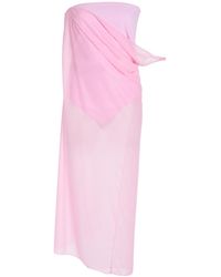 Courreges - Single-Sleeve Glass Jersey Dress - Lyst