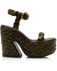 Cult Gaia - Daelan Raffia Platform Sandals - Lyst
