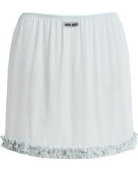 Miu Miu - Ruffled Silk-Crepe Midi Skirt - Lyst