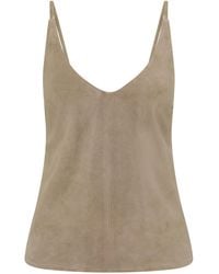 St. Agni - Suede Low Back Tie Top - Lyst