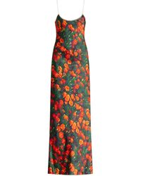 Bevza - Marigold Printed Satin Maxi Slip Dress - Lyst