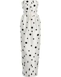 BERNADETTE - Lenette Embroidered Satin Maxi Dress - Lyst