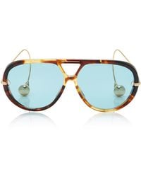 Bottega Veneta - Drop Aviator-frame Acetate Sunglasses - Lyst