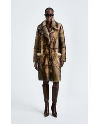 Saks Potts Bonnie Fringed Coated Shearling Long Coat in