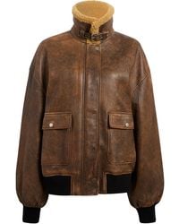KHAITE - Sandor Leather Bomber Jacket - Lyst