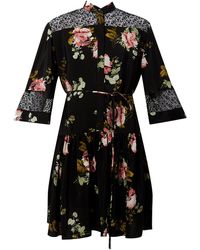Erdem - Lace-detailed Floral Silk Mini Dress - Lyst