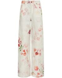 Gabriela Hearst - Amoret Printed Linen Barrel-Leg Jeans - Lyst