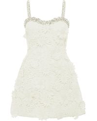 LEO LIN - Sophia Embellished Lace Mini Dress - Lyst