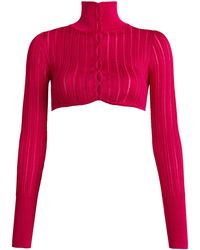 Alaïa - Crinoline Cropped Cardigan - Lyst