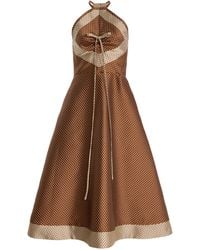 Rosie Assoulin - 50S Satin Halter Midi Dress - Lyst
